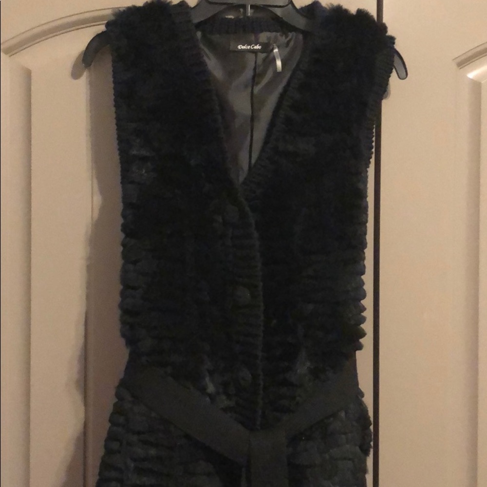Dolce Cabo Black Long Vest - Sz Large